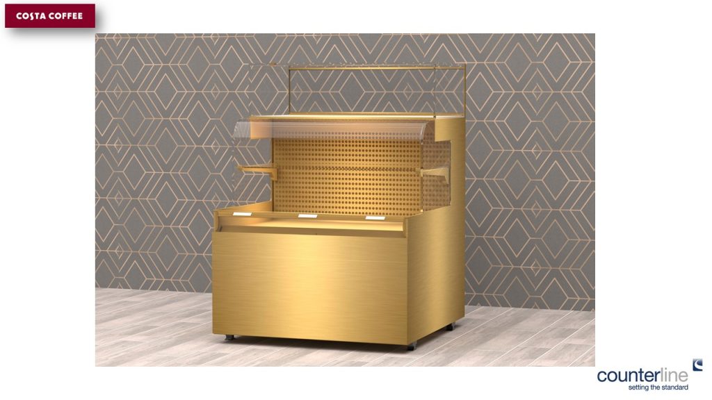 costa coffee disoaly unit gold